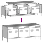 Meuble TV Casier Métallique Blanc - 101,5 cm-Mon Meuble TV-Blanc-68 cm-9