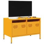 Meuble TV Casier Métallique Blanc - 101,5 cm-Mon Meuble TV-jaune moutarde-68 cm-19