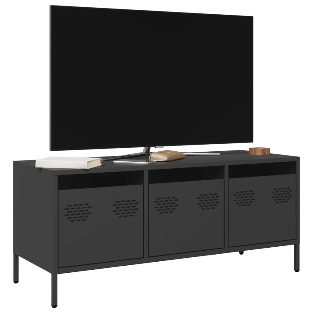 Meuble TV Casier Métallique Blanc - 101,5 cm-Mon Meuble TV-Noir-101.5 cm-16