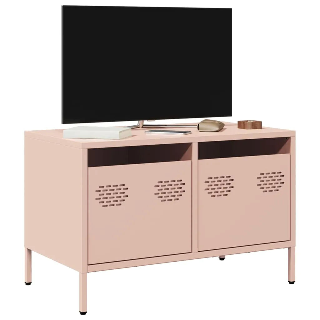 Meuble TV Casier Métallique Blanc - 101,5 cm-Mon Meuble TV-Rose-68 cm-18