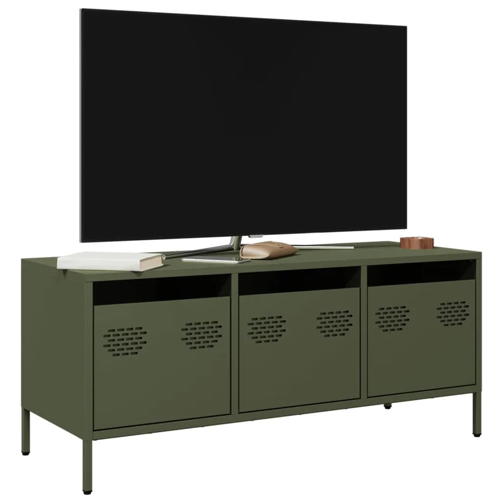 Meuble TV Casier Métallique Blanc - 101,5 cm-Mon Meuble TV-Vert olive-101.5 cm-17
