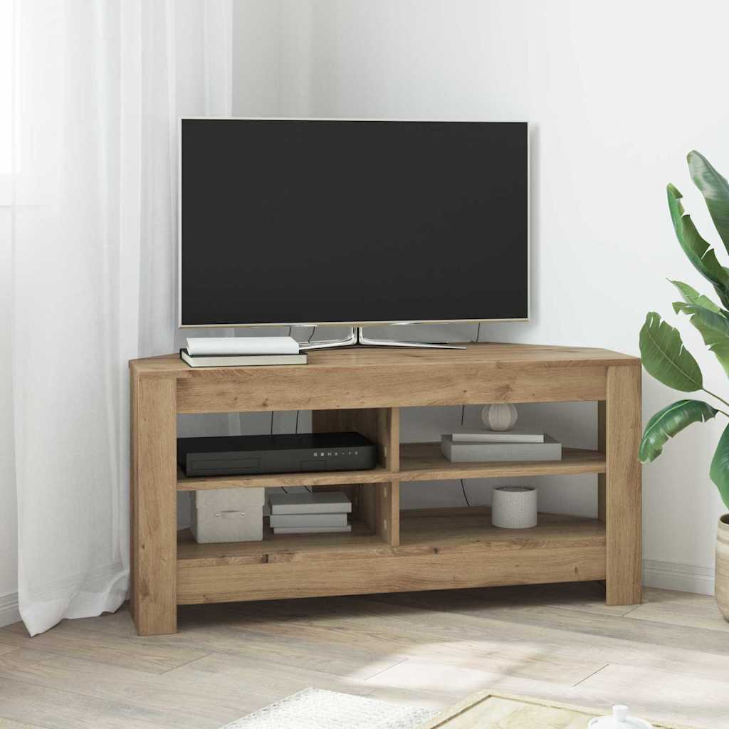 Meuble TV d'Angle en Bois Clair - 102 cm-Mon Meuble TV-Bois ancien-2