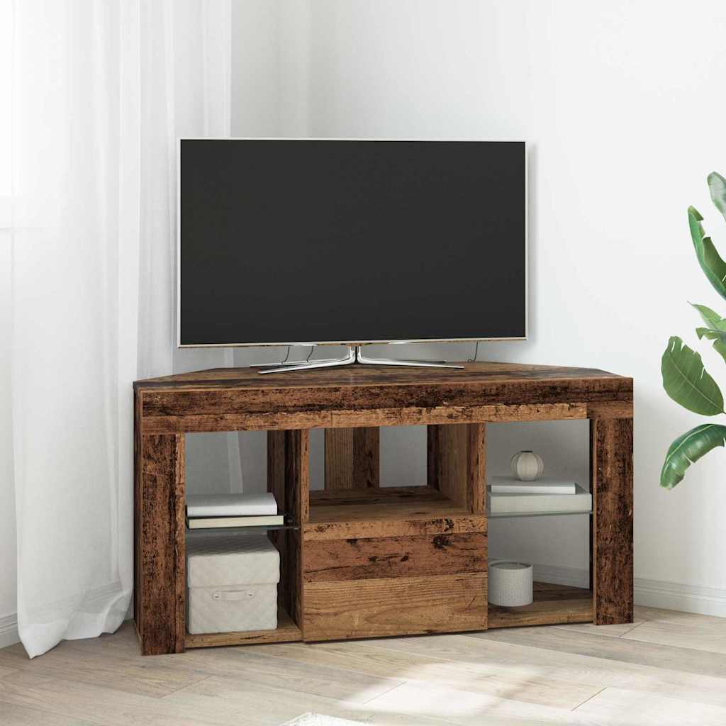 Meuble TV d'Angle LED en Bois Ancien - 100 cm-Mon Meuble TV-Bois ancien-50 cm-2