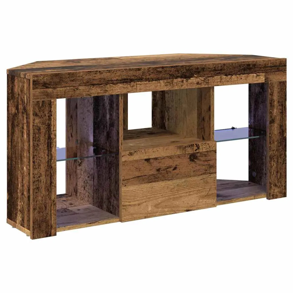 Meuble TV d'Angle LED en Bois Ancien - 100 cm-Mon Meuble TV-Chêne sonoma-68 cm-1