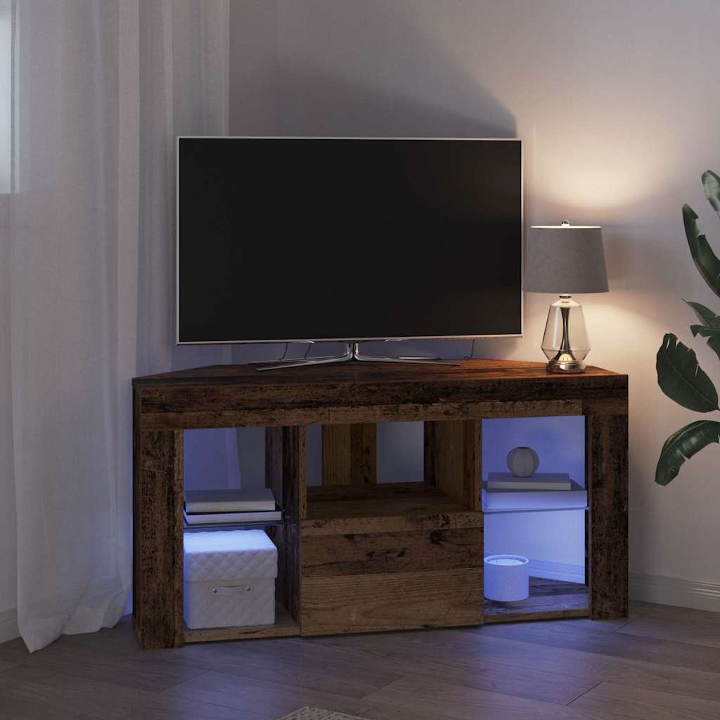 Meuble TV d'Angle LED en Bois Ancien - 100 cm-Mon Meuble TV-Chêne sonoma-68 cm-5