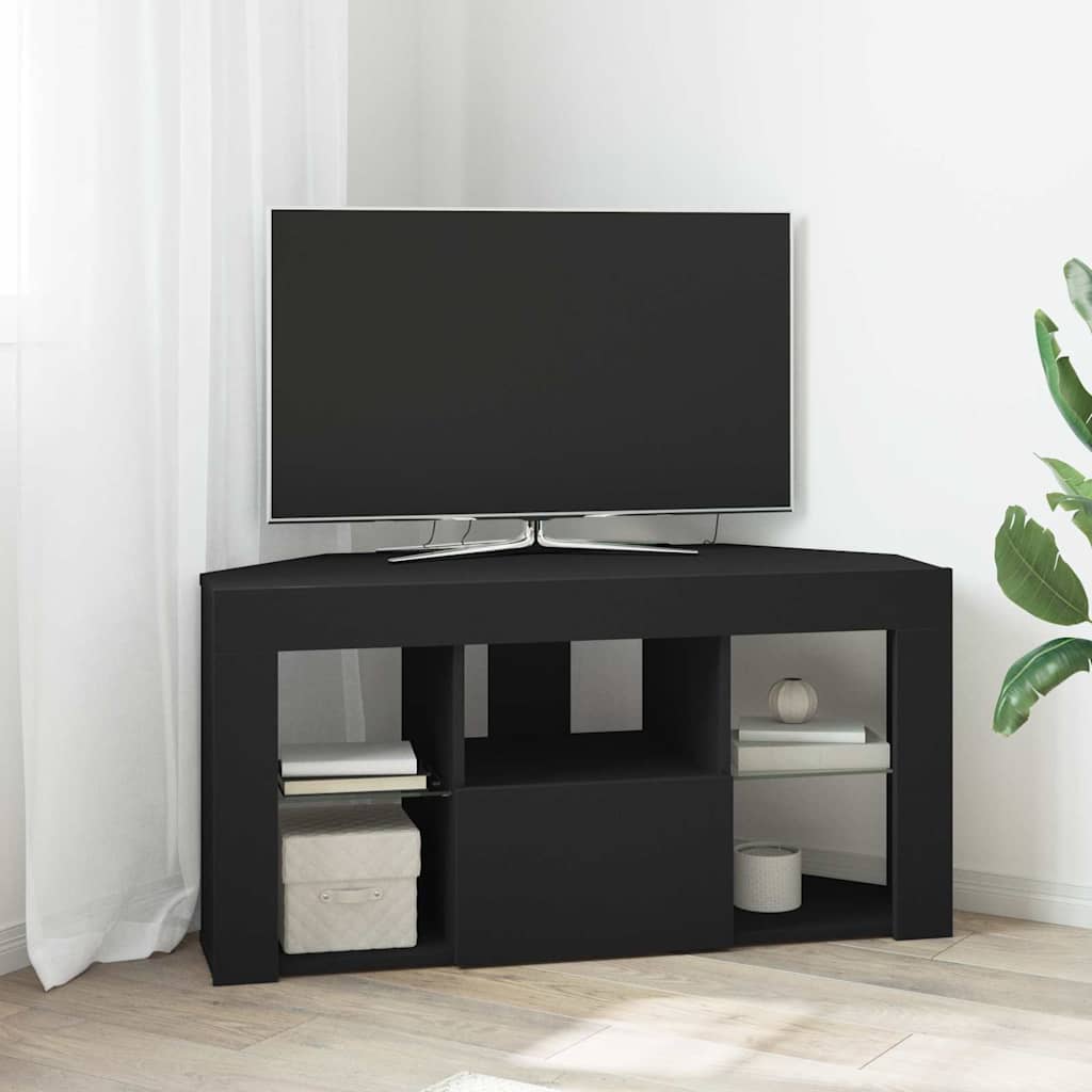 Meuble TV d'Angle LED en Bois Ancien - 100 cm-Mon Meuble TV-Noir-50 cm-17