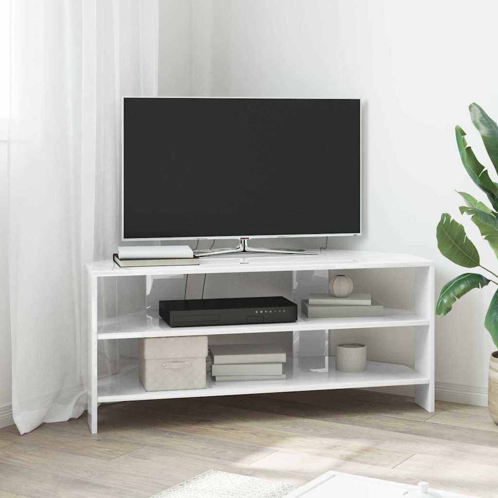 Meuble TV d'Angle Style Bois Ancien - 102 cm-Mon Meuble TV-Blanc brillant-15
