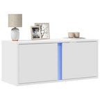 Meuble TV Design avec Lumière Effet Béton - 100 cm-Mon Meuble TV-Blanc-80 cm-1-23