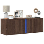 Meuble TV Design avec Lumière Effet Béton - 100 cm-Mon Meuble TV-Chêne marron-100 cm-1-15