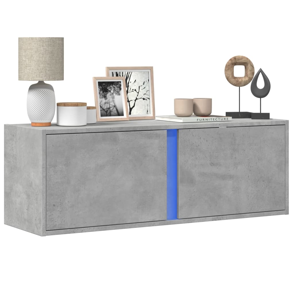 Meuble TV Design avec Lumière Effet Béton - 100 cm-Mon Meuble TV-Gris béton-100 cm-1-1
