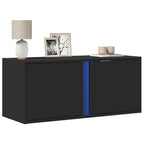Meuble TV Design avec Lumière Effet Béton - 100 cm-Mon Meuble TV-Noir-80 cm-1-18