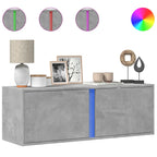 Meuble TV Design avec Lumière Effet Béton - 100 cm-Mon Meuble TV-Noir-80 cm-1-2