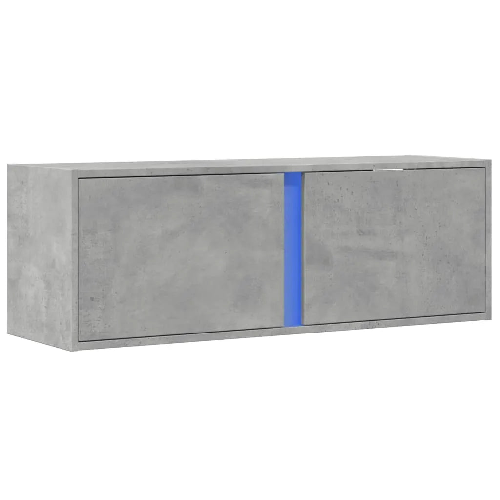 Meuble TV Design avec Lumière Effet Béton - 100 cm-Mon Meuble TV-Noir-80 cm-1-3