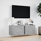 Meuble TV Design avec Lumière Effet Béton - 100 cm-Mon Meuble TV-Noir-80 cm-1-4