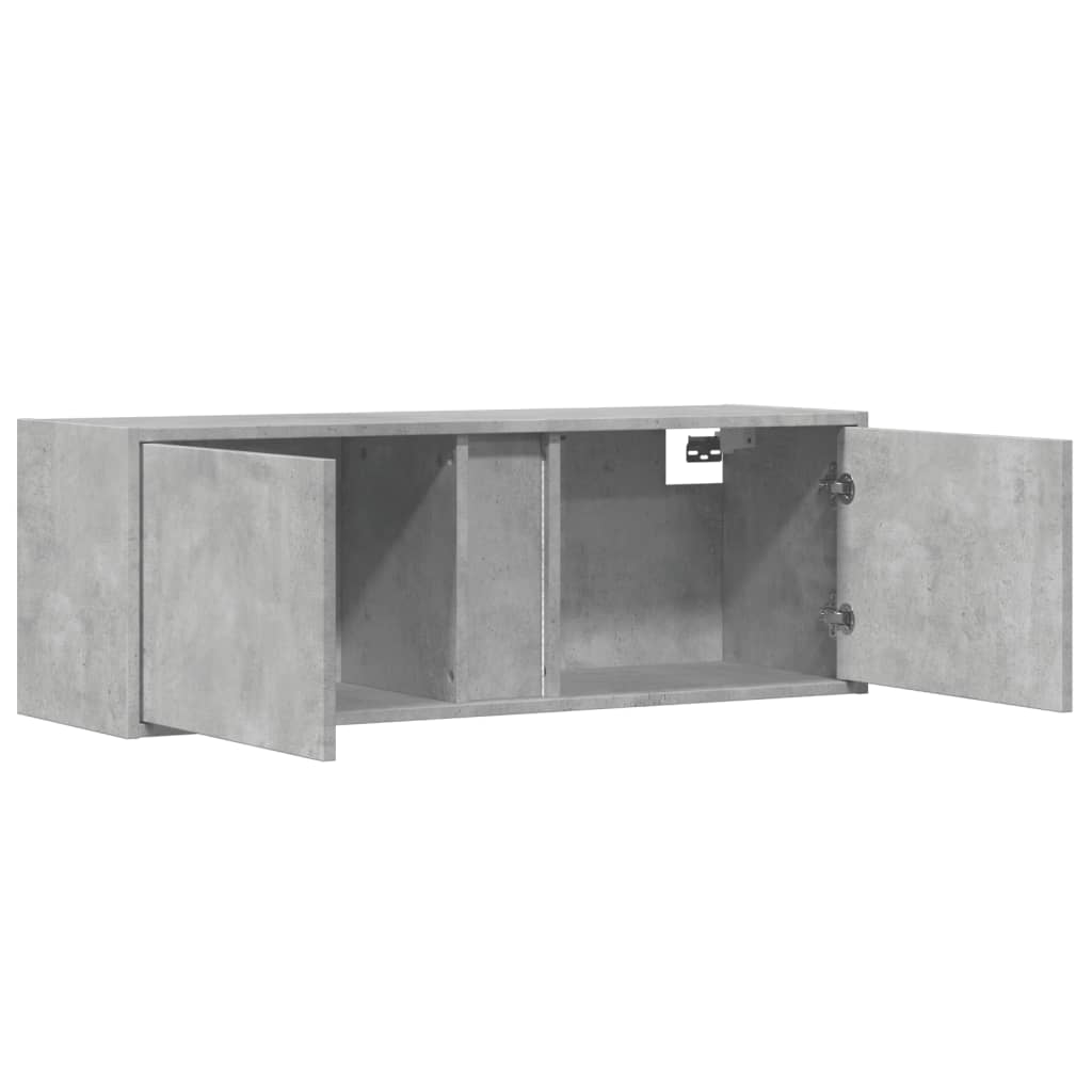 Meuble TV Design avec Lumière Effet Béton - 100 cm-Mon Meuble TV-Noir-80 cm-1-9