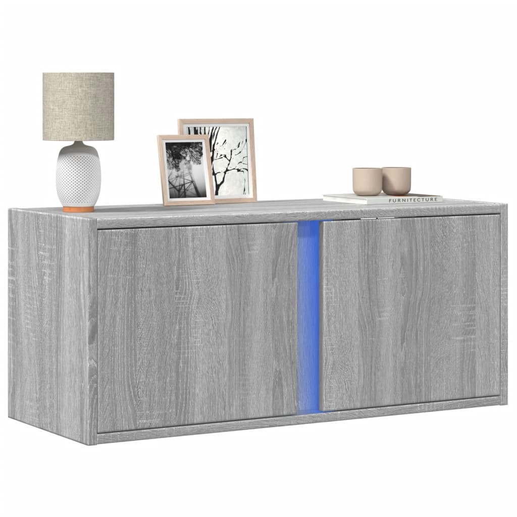 Meuble TV Design avec Lumière Effet Béton - 100 cm-Mon Meuble TV-Sonoma gris-80 cm-1-22
