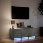 Meuble TV Design Bas Effet Béton avec LED - 97 cm-Mon Meuble TV-5