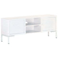 Meuble TV Design Blanc en Manguier Massif - 115 cm-Mon Meuble TV-1