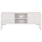 Meuble TV Design Blanc en Manguier Massif - 115 cm-Mon Meuble TV-3