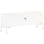 Meuble TV Design Blanc en Manguier Massif - 115 cm-Mon Meuble TV-5