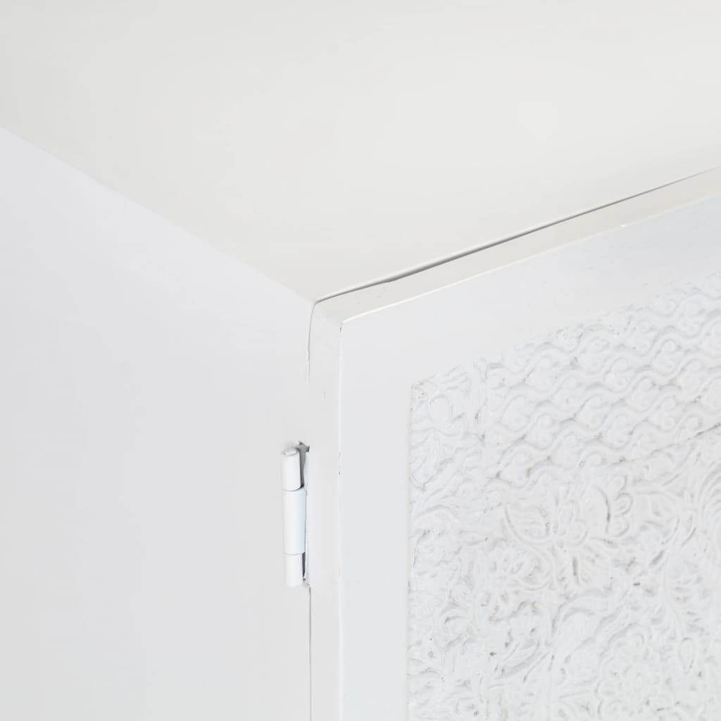 Meuble TV Design Blanc en Manguier Massif - 115 cm-Mon Meuble TV-7