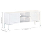 Meuble TV Design Blanc en Manguier Massif - 115 cm-Mon Meuble TV-9