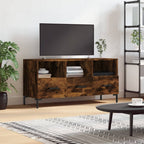 Meuble TV Design Bois Clair Effet Chêne et Métal - 102 cm-Mon Meuble TV-Chêne fumé-1-15