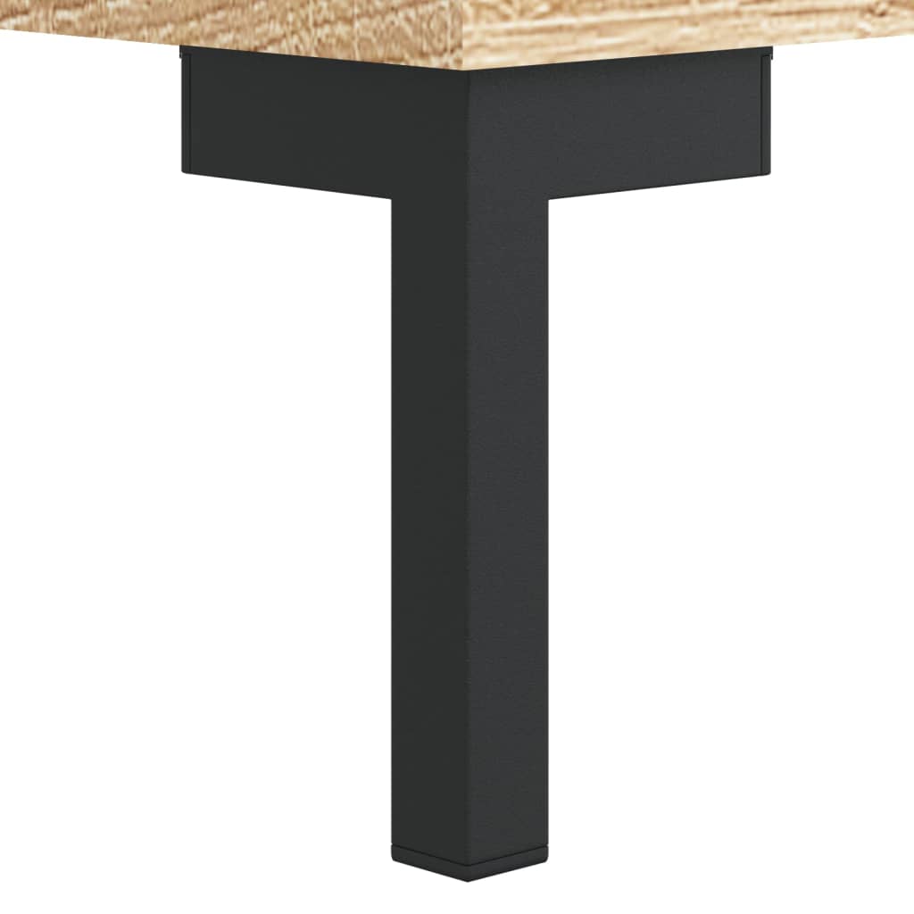 Meuble TV Design Bois Clair Effet Chêne et Métal - 102 cm-Mon Meuble TV-Chêne marron-1-10