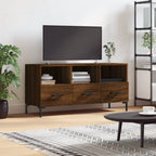 Meuble TV Design Bois Clair Effet Chêne et Métal - 102 cm-Mon Meuble TV-Chêne marron-1-14