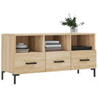 Meuble TV Design Bois Clair Effet Chêne et Métal - 102 cm-Mon Meuble TV-Chêne marron-1-3