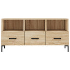 Meuble TV Design Bois Clair Effet Chêne et Métal - 102 cm-Mon Meuble TV-Chêne marron-1-5