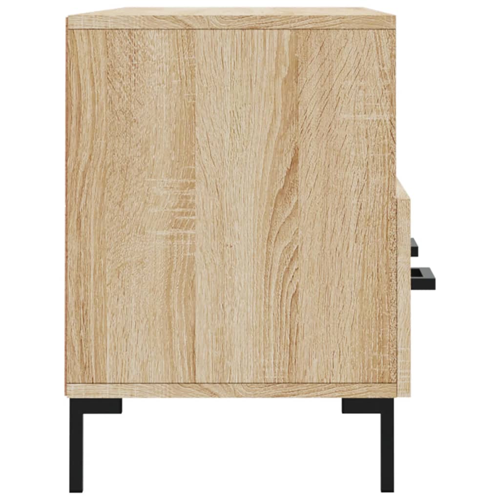 Meuble TV Design Bois Clair Effet Chêne et Métal - 102 cm-Mon Meuble TV-Chêne marron-1-7