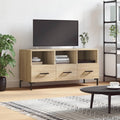 Meuble TV Design Bois Clair Effet Chêne et Métal - 102 cm-Mon Meuble TV-Chêne sonoma-1-1
