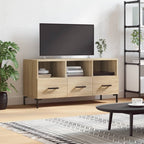 Meuble TV Design Bois Clair Effet Chêne et Métal - 102 cm-Mon Meuble TV-Chêne sonoma-1-1