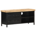 Meuble TV Design Bois et Noir en Manguier - 90 cm-Mon Meuble TV-1