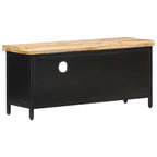 Meuble TV Design Bois et Noir en Manguier - 90 cm-Mon Meuble TV-4