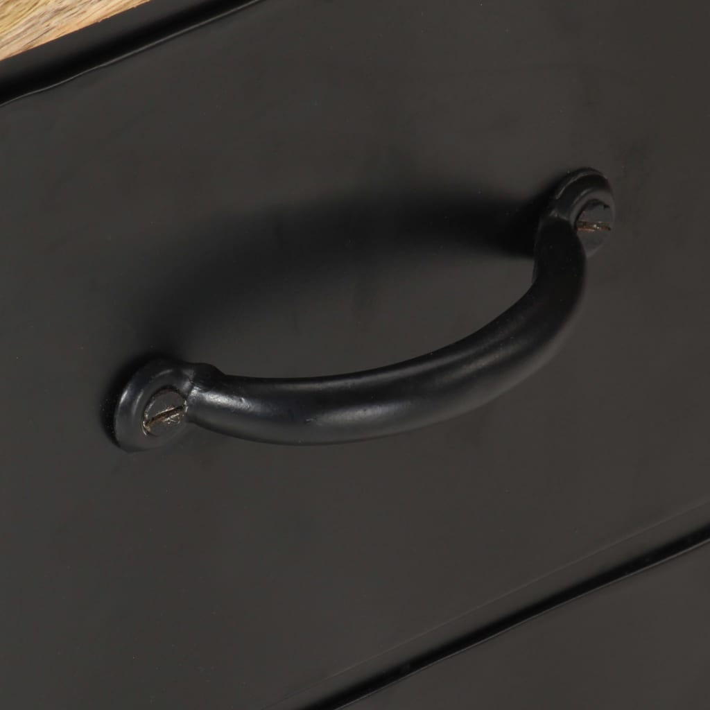 Meuble TV Design Bois et Noir en Manguier - 90 cm-Mon Meuble TV-7