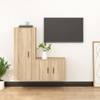 Meuble TV Design Bois Foncé Effet Chêne - 2 Pièces-Mon Meuble TV-Chêne sonoma-2-10