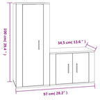 Meuble TV Design Bois Foncé Effet Chêne - 2 Pièces-Mon Meuble TV-Chêne sonoma-2-7