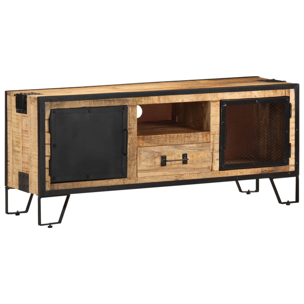 Meuble TV Design Bois Massif en Manguier - 110 cm-Mon Meuble TV-11