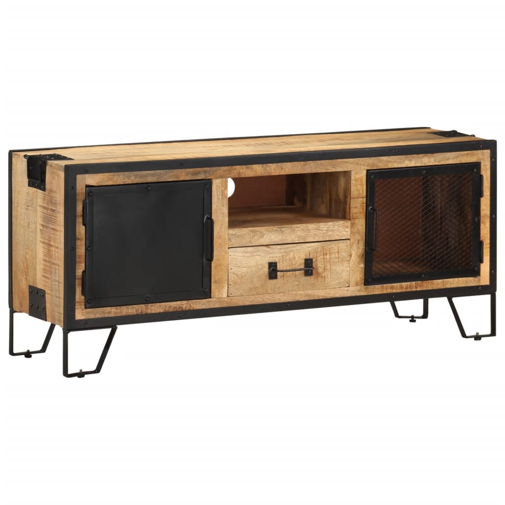 Meuble TV Design Bois Massif en Manguier - 110 cm-Mon Meuble TV-12