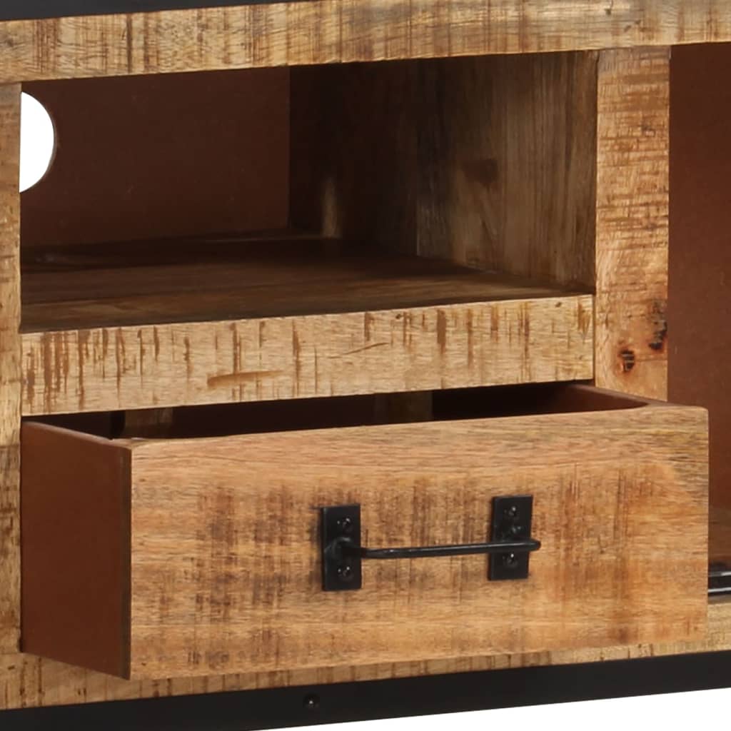 Meuble TV Design Bois Massif en Manguier - 110 cm-Mon Meuble TV-8