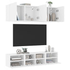 Meuble TV Design Brun Effet Chêne Fumé - 5 Pièces-Mon Meuble TV-Blanc-1-13