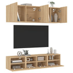 Meuble TV Design Brun Effet Chêne Fumé - 5 Pièces-Mon Meuble TV-Chêne sonoma-1-15