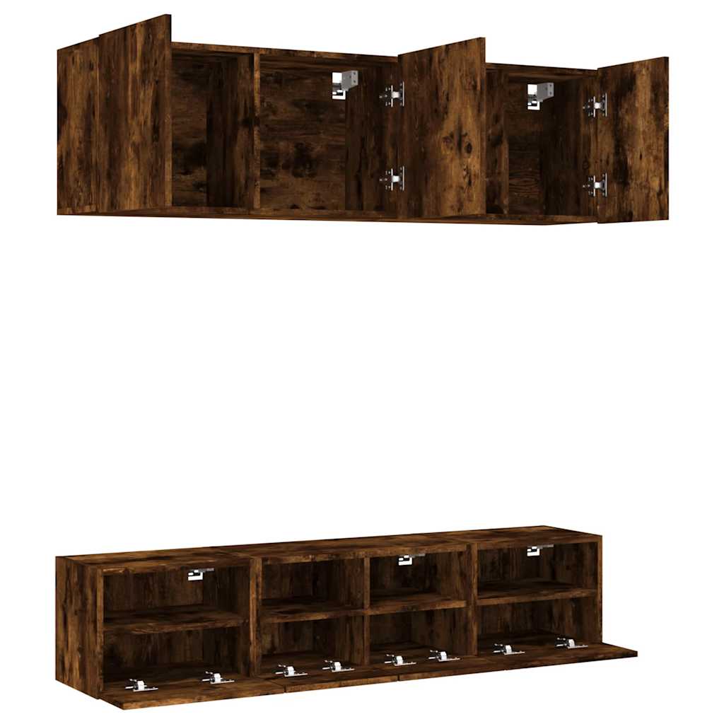 Meuble TV Design Brun Effet Chêne Fumé - 5 Pièces-Mon Meuble TV-Chêne sonoma-1-4