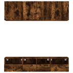 Meuble TV Design Brun Effet Chêne Fumé - 5 Pièces-Mon Meuble TV-Chêne sonoma-1-5
