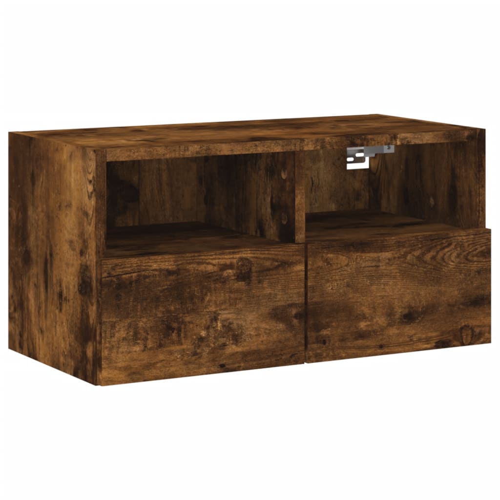 Meuble TV Design Brun Effet Chêne Fumé - 5 Pièces-Mon Meuble TV-Chêne sonoma-1-8