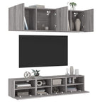 Meuble TV Design Brun Effet Chêne Fumé - 5 Pièces-Mon Meuble TV-Sonoma gris-1-14