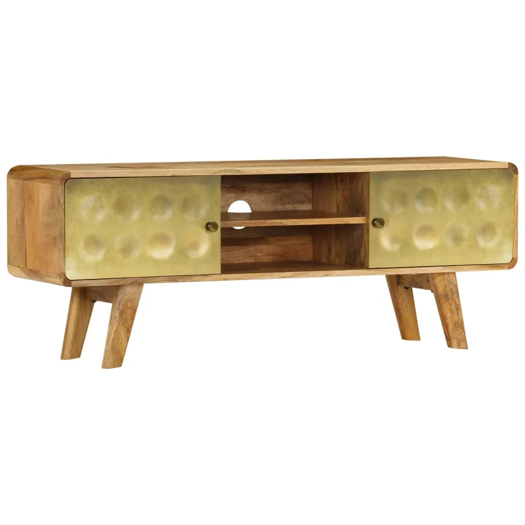 Meuble TV Design Contemporain en Manguier Massif - 120 cm-Mon Meuble TV-1