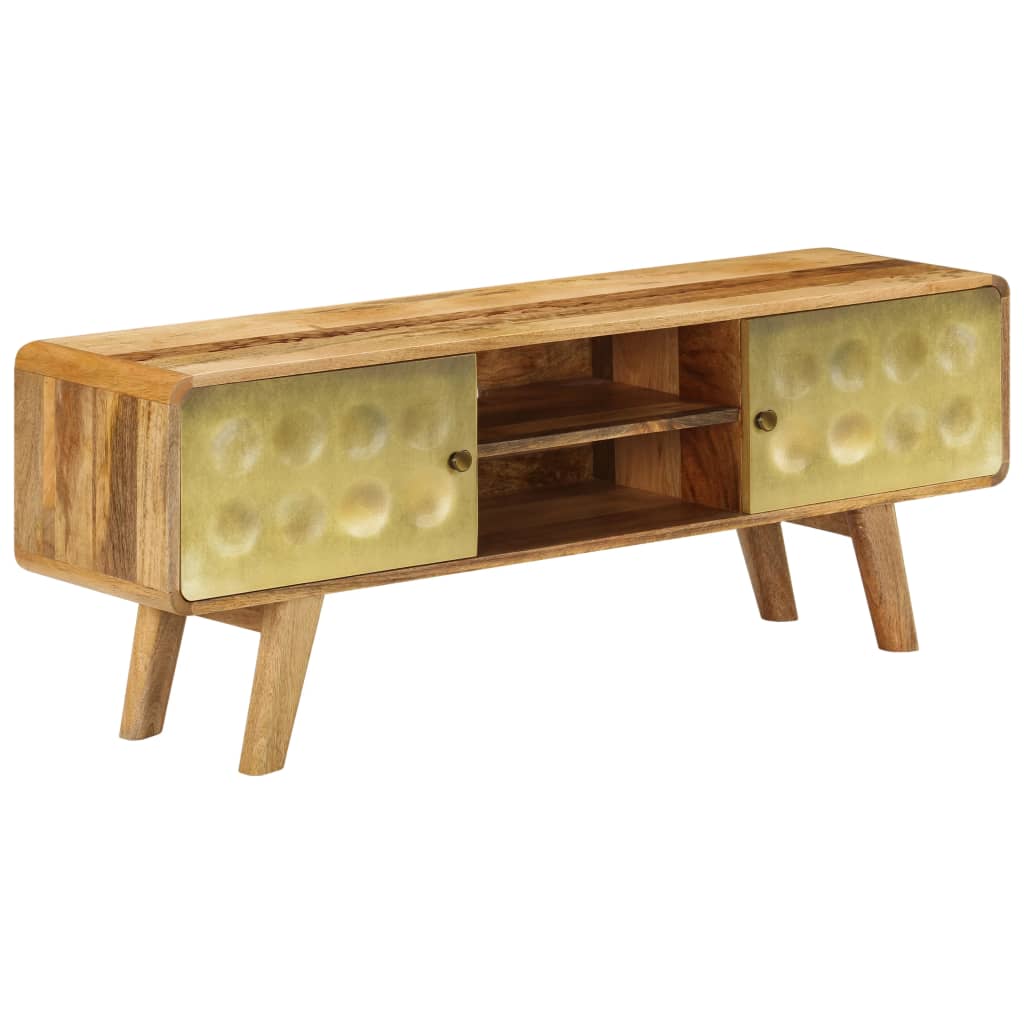 Meuble TV Design Contemporain en Manguier Massif - 120 cm-Mon Meuble TV-2
